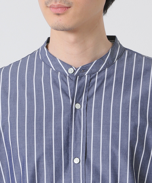 JOURNAL STANDARD(ジャーナルスタンダード)の「パターン バンドカラーシャツ(シャツ/ブラウス・メンズ・ライトグリーン/タン/クリアブルー/コバルトブルー・SMALL/MEDIUM/LARGE)」の9枚目の写真