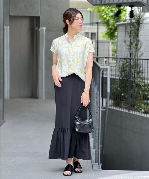 RIVE DROITE（リヴドロワ）の「ドローイングフレンチブラウス（シャツ/ブラウス・レディース・グレー/オフホワイト・FREE）」の15枚目の写真