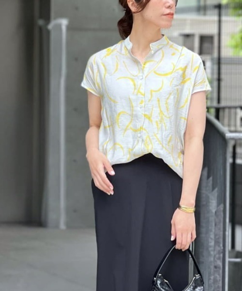 RIVE DROITE（リヴドロワ）の「ドローイングフレンチブラウス（シャツ/ブラウス・レディース・グレー/オフホワイト・FREE）」の12枚目の写真