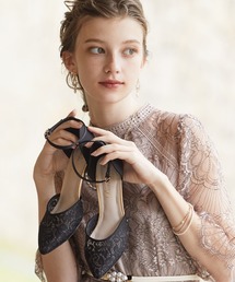 Dorry Doll | レースポインテッドトゥーパーティーパンプスストラップ付き(パンプス)