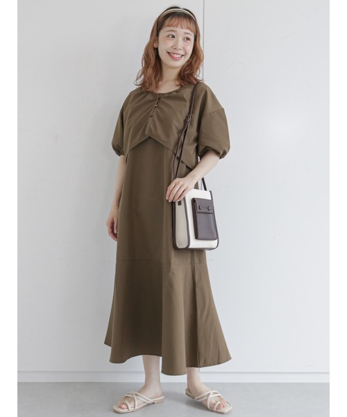 ehka sopo（エヘカソポ）の「ブラウスセットワンピース（ワンピース・レディース・ブラック/カーキ/グリーン・ﾌﾘ-）」の8枚目の写真