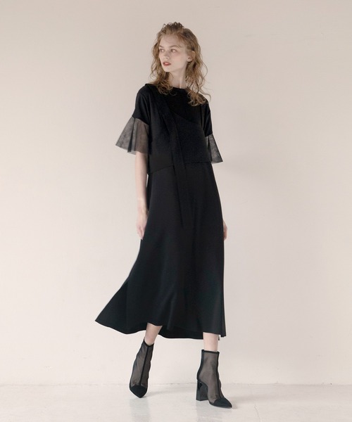 Bustier Mix Mix Invariant Flare Dress ワンピース Mieli Invariant ミエリインヴァリアント のワンピース Bustier