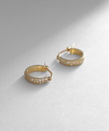K18ダイヤモンド アラシパヴェ フープピアス