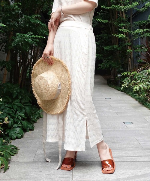 CORNERS（コーナーズ）の「シアーシャーリングスリットスカート（スカート・レディース・ブラック/ブラウン/ベージュ系その他/ライム・M）」の3枚目の写真