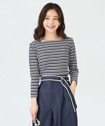 【前後着用可】マルチボーダー2WAYテレコ カットソー
