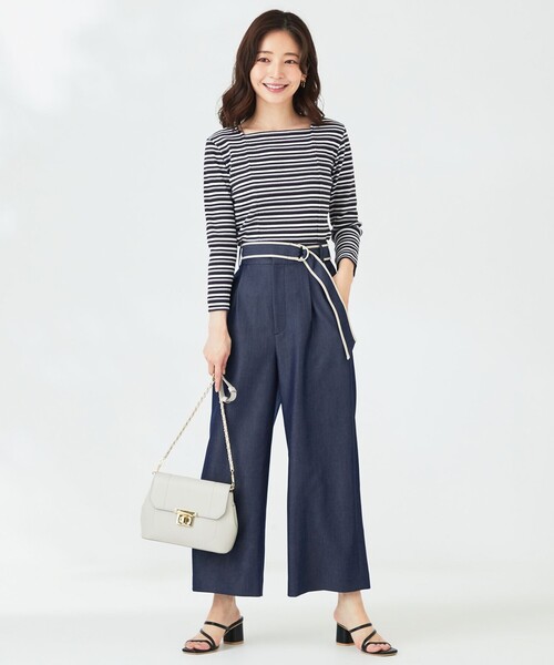 ANY SIS（エニィスィス）の「【前後着用可】マルチボーダー2WAYテレコ カットソー（Tシャツ/カットソー・レディース・モスグリーン系2/ネイビー系2/ピンク系2・2）」の8枚目の写真
