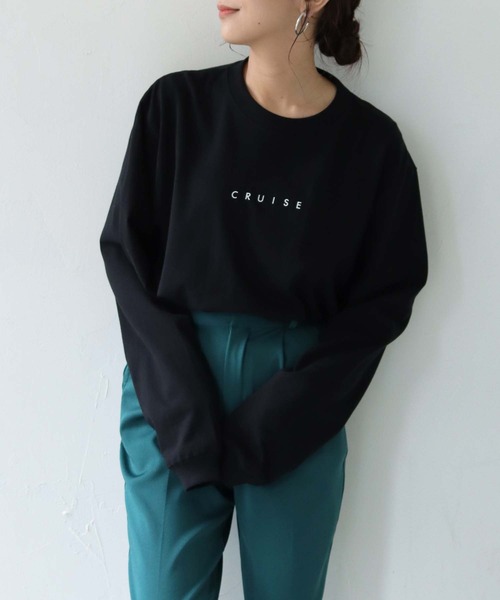 HER CLOSET（ハークローゼット）の「【shemoshelly】WEB限定 cruise長袖ロゴロンT（Tシャツ/カットソー・レディース・ホワイト/ブラック・S/M/L）」の19枚目の写真