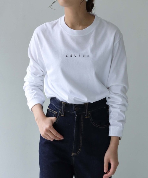 HER CLOSET（ハークローゼット）の「【shemoshelly】WEB限定 cruise長袖ロゴロンT（Tシャツ/カットソー・レディース・ホワイト/ブラック・S/M/L）」の22枚目の写真
