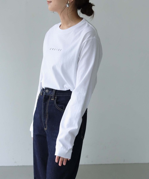 HER CLOSET（ハークローゼット）の「【shemoshelly】WEB限定 cruise長袖ロゴロンT（Tシャツ/カットソー・レディース・ホワイト/ブラック・S/M/L）」の12枚目の写真