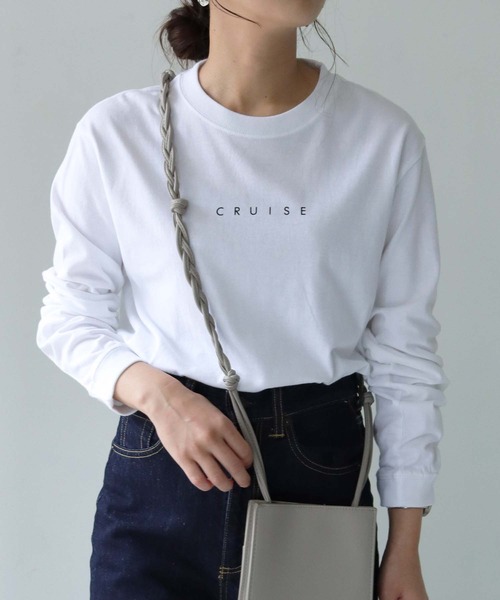 HER CLOSET（ハークローゼット）の「【shemoshelly】WEB限定 cruise長袖ロゴロンT（Tシャツ/カットソー・レディース・ホワイト/ブラック・S/M/L）」の4枚目の写真