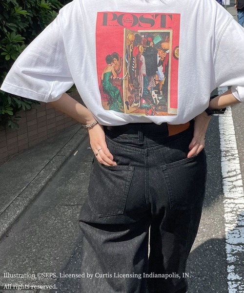 PAGEBOY(ページボーイ)の「The Saturday Evening Post アメリカンTシャツ(Tシャツ/カットソー・レディース・オフホワイト/モーブ系・FREE)」の4枚目の写真