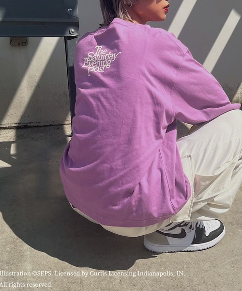 PAGEBOY(ページボーイ)の「The Saturday Evening Post アメリカンTシャツ(Tシャツ/カットソー・レディース・オフホワイト/モーブ系・FREE)」の7枚目の写真