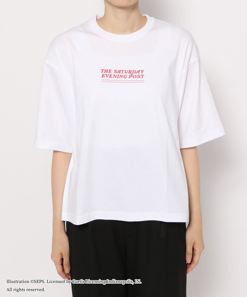PAGEBOY(ページボーイ)の「The Saturday Evening Post アメリカンTシャツ(Tシャツ/カットソー・レディース・オフホワイト/モーブ系・FREE)」の10枚目の写真
