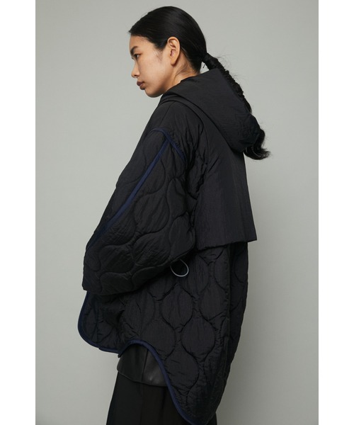 HeRIN.CYE（ヘリンドットサイ）の「Vest layerd blouson（ブルゾン・レディース・ブラック/ライトベージュ/カーキ・FREE）」の4枚目の写真