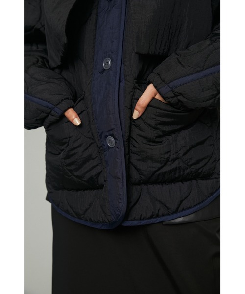 HeRIN.CYE（ヘリンドットサイ）の「Vest layerd blouson（ブルゾン・レディース・ブラック/ライトベージュ/カーキ・FREE）」の7枚目の写真