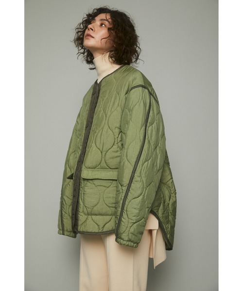 HeRIN.CYE（ヘリンドットサイ）の「Vest layerd blouson（ブルゾン・レディース・ブラック/ライトベージュ/カーキ・FREE）」の9枚目の写真