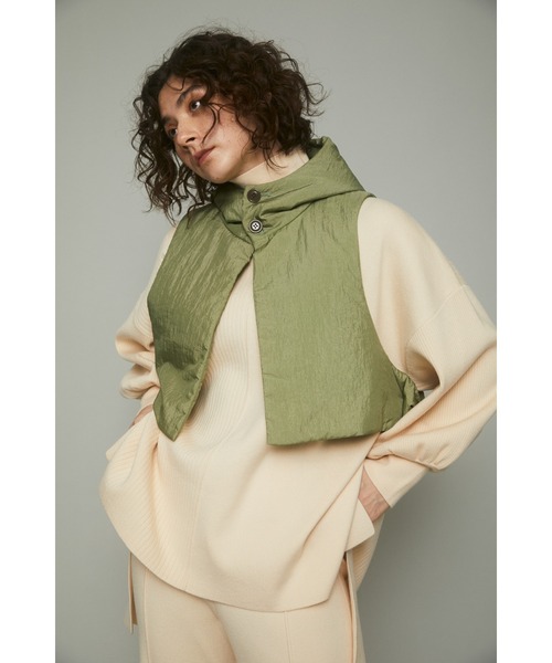 HeRIN.CYE（ヘリンドットサイ）の「Vest layerd blouson（ブルゾン・レディース・ブラック/ライトベージュ/カーキ・FREE）」の10枚目の写真
