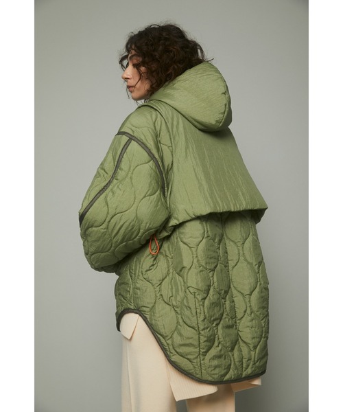 HeRIN.CYE（ヘリンドットサイ）の「Vest layerd blouson（ブルゾン・レディース・ブラック/ライトベージュ/カーキ・FREE）」の12枚目の写真