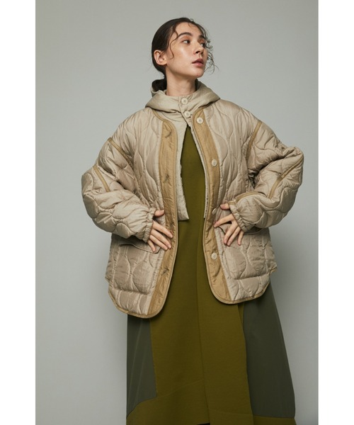 HeRIN.CYE（ヘリンドットサイ）の「Vest layerd blouson（ブルゾン・レディース・ブラック/ライトベージュ/カーキ・FREE）」の15枚目の写真