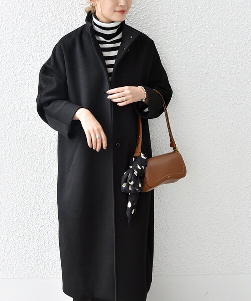 WEB限定】SHIPS any: ノンミュールジングウール スタンド カラー