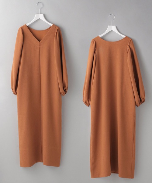 e/rm（イーアールエム）の「【e/rm】パフスリーブ2WAYワンピース_長袖 166258（ワンピース・レディース・ブラック/アイボリー/グリーン系その他5/オレンジ系その他5・FREE）」の4枚目の写真