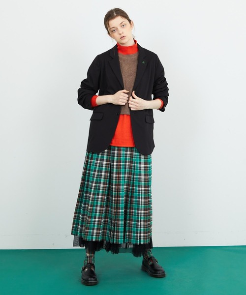 FRAPBOIS(フラボア)の「T/Rツイル ジャケット(テーラードジャケット・レディース・ブラック/グレー・2/1)」の3枚目の写真