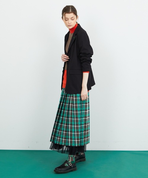 FRAPBOIS(フラボア)の「T/Rツイル ジャケット(テーラードジャケット・レディース・ブラック/グレー・2/1)」の4枚目の写真