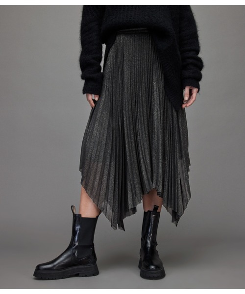 ALLSAINTS(オールセインツ)の「LERIN METALLIC SKIRT | LERIN メタリック スカート(スカート・レディース・ブラック系・4/8/6)」の3枚目の写真