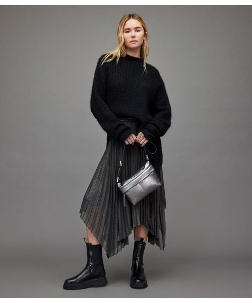 ALLSAINTS(オールセインツ)の「LERIN METALLIC SKIRT | LERIN メタリック スカート(スカート・レディース・ブラック系・4/8/6)」の4枚目の写真