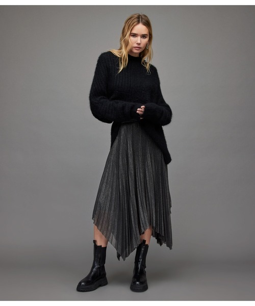 ALLSAINTS(オールセインツ)の「LERIN METALLIC SKIRT | LERIN メタリック スカート(スカート・レディース・ブラック系・4/8/6)」の5枚目の写真