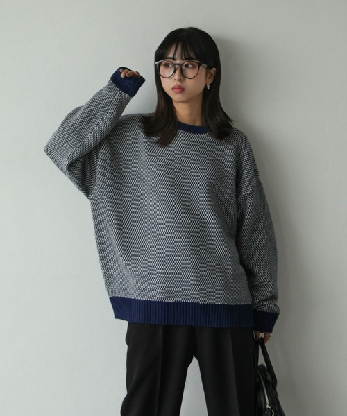 カラフルバイカラーニット