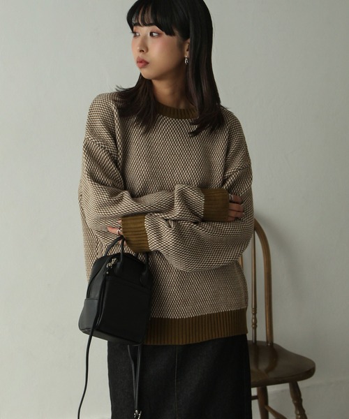 カラフルバイカラーニット