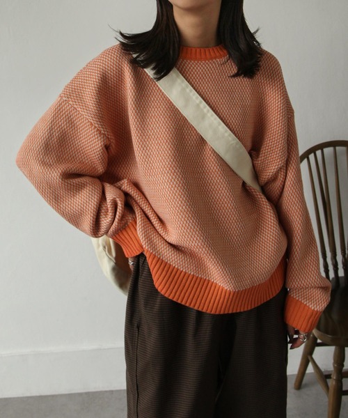 カラフルバイカラーニット