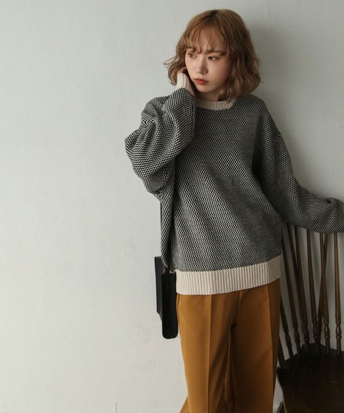 カラフルバイカラーニット