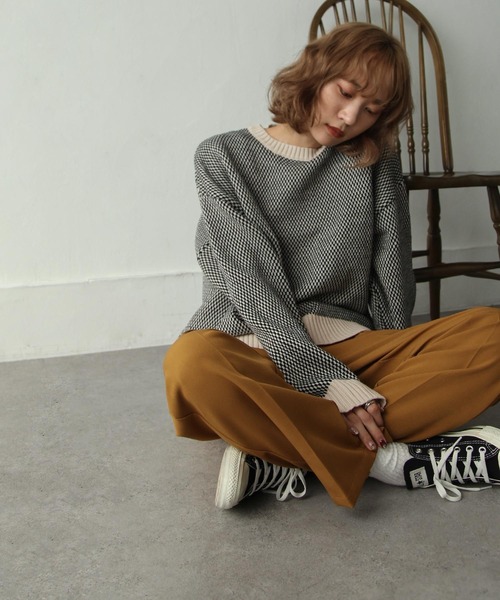 カラフルバイカラーニット