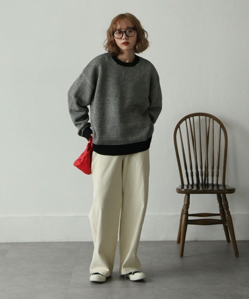 カラフルバイカラーニット