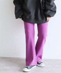 裏起毛ボンディングセミフレアパンツ