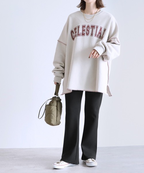 reca(レカ)の「裏起毛ボンディングセミフレアパンツ(その他パンツ・レディース・オリーブ/ブラック/パープル・FREE)」の6枚目の写真