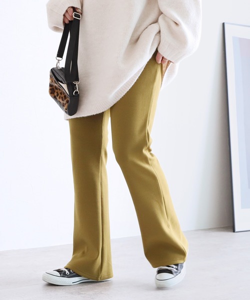 reca(レカ)の「裏起毛ボンディングセミフレアパンツ(その他パンツ・レディース・オリーブ/ブラック/パープル・FREE)」の10枚目の写真
