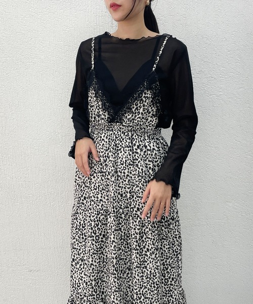 CEMONEMO(セモネモ)の「ボートネック シースルー メロウ トップス(Tシャツ/カットソー・レディース・アイボリー/ブラック/ベージュ・FREE)」の11枚目の写真