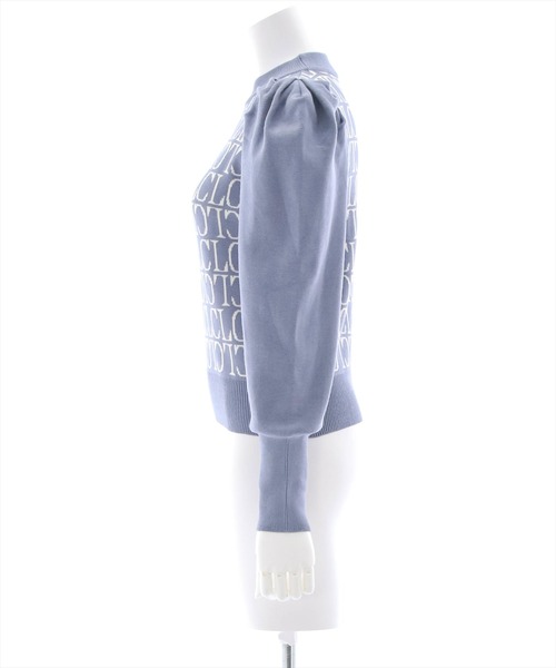 clear(クリア)の「モノグラムロゴ長袖ニットトップス(ニット/セーター・レディース・グレイッシュベージュ/ブルーグレー/ブラック/アイボリー・F)」の6枚目の写真