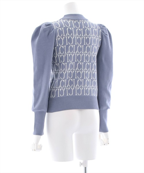 clear(クリア)の「モノグラムロゴ長袖ニットトップス(ニット/セーター・レディース・グレイッシュベージュ/ブルーグレー/ブラック/アイボリー・F)」の7枚目の写真