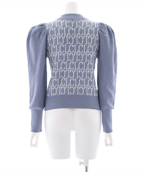 clear(クリア)の「モノグラムロゴ長袖ニットトップス(ニット/セーター・レディース・グレイッシュベージュ/ブルーグレー/ブラック/アイボリー・F)」の8枚目の写真