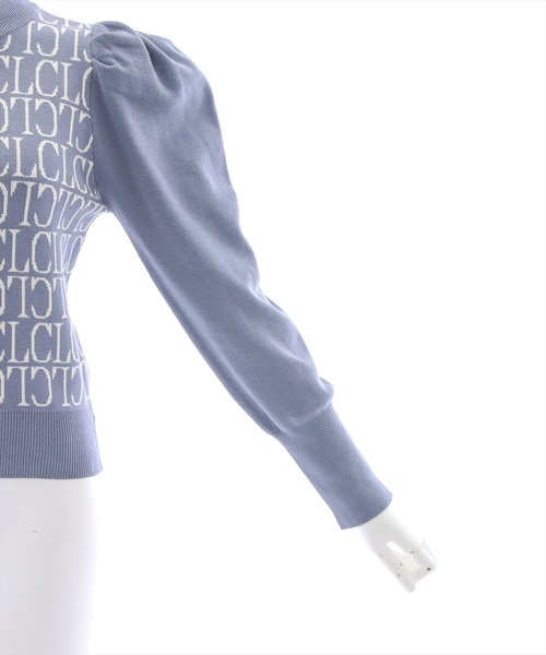 clear(クリア)の「モノグラムロゴ長袖ニットトップス(ニット/セーター・レディース・グレイッシュベージュ/ブルーグレー/ブラック/アイボリー・F)」の10枚目の写真