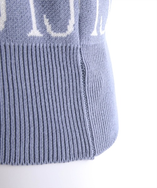 clear(クリア)の「モノグラムロゴ長袖ニットトップス(ニット/セーター・レディース・グレイッシュベージュ/ブルーグレー/ブラック/アイボリー・F)」の11枚目の写真