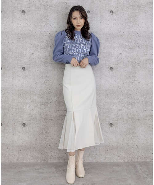 clear(クリア)の「モノグラムロゴ長袖ニットトップス(ニット/セーター・レディース・グレイッシュベージュ/ブルーグレー/ブラック/アイボリー・F)」の17枚目の写真