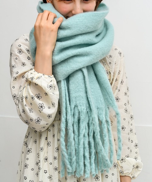 セール】ボリュームフリンジマフラー 全10色（ストール/ショール