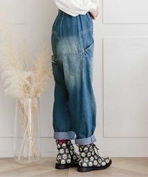 ScoLar（スカラー）の「123664：刺繍サルエルデニムパンツ（デニム