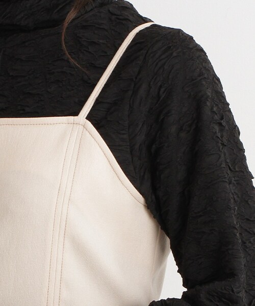 Cutie Blonde（キューティーブロンド）の「◆配色ステッチキャミワンピース（ワンピース・レディース・ブラック/アイボリー/ピンク系・02/03）」の8枚目の写真