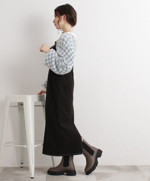 Cutie Blonde（キューティーブロンド）の「◆配色ステッチキャミワンピース（ワンピース・レディース・ブラック/アイボリー/ピンク系・02/03）」の15枚目の写真